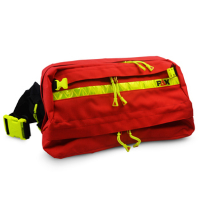 PAX Kangaroo First Aid Bum Bag - Lightweight Design with Document Storage Pouch, Red