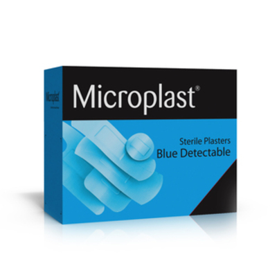 Microplast Blue Detectable ASSORTED plasters - box 100