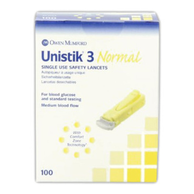 Lancets - Normal Depth Unistick - Box of 100