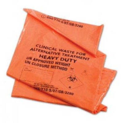 Orange Clinical Waste Bags - 71x99cm - Medium - 8 Rolls of 25