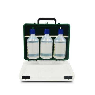 Plastic Triple Eye Wash Station - Includes 3 x 500ml Bottles