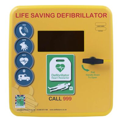 Defib Store 4000 LED Lit & Heated Outdoor Defibrillator Cabinet Yellow