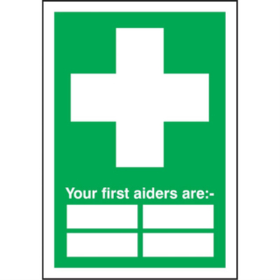 First Aiders Sign