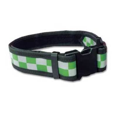 Reflective Rigid Utility Belt - Green & Silver Checks - Small