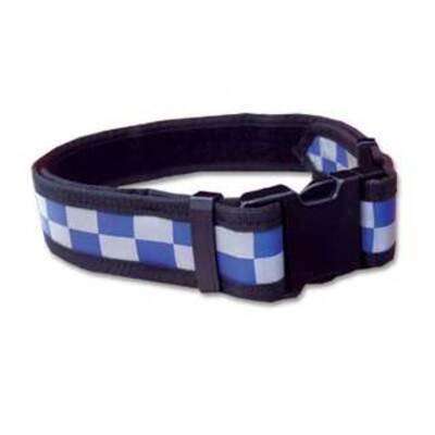 Reflective Rigid Utility Belt - Blue & Silver Checks - X Large