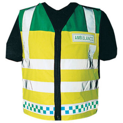 Hi-Vis Waistcoat 3 Green & Yellow Large 46"