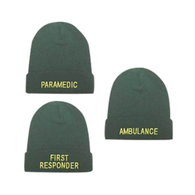 Green Beanie Woolly Hat First Responder