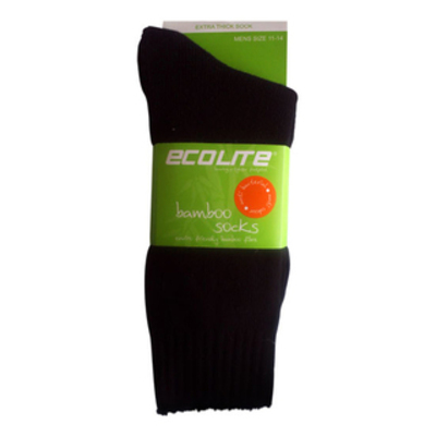 Ecolite Bamboo Socks BK Size 11-14