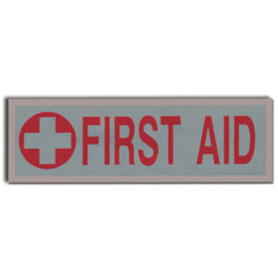 Small Reflective Badge First Aid Red