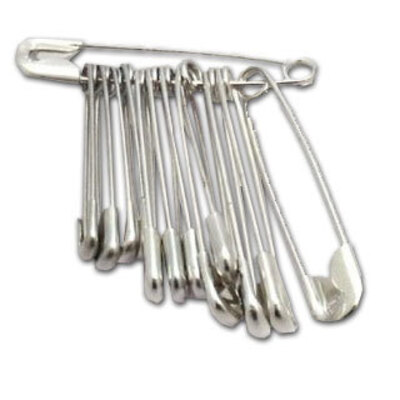 Assorted Safety Pins Bunch of 12 Pins